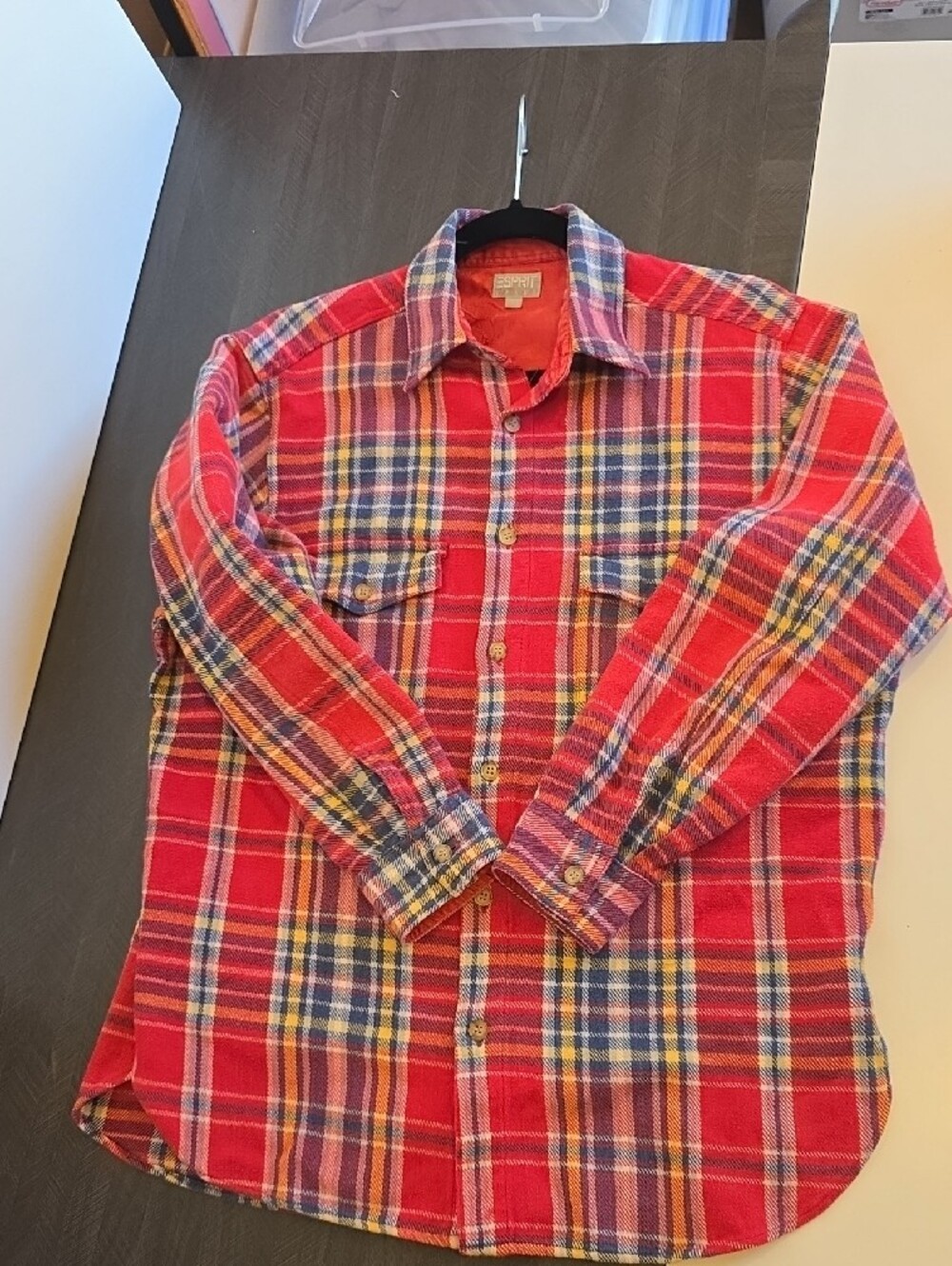 ESPRIT Sport Vintage Red Plaid Button-Up Flannel Shirt - Picture 10 of 15